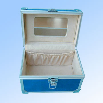 Blue Aluminum Cosmetic Case